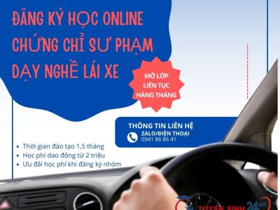 Đăng ký học online chứng chỉ sư phạm dạy nghề lái xe 