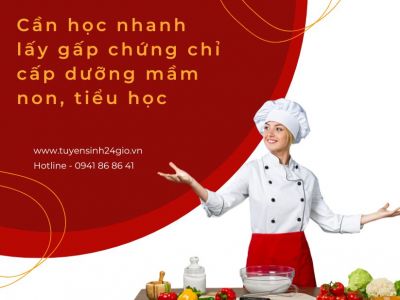 Cần học nhanh lấy gấp chứng chỉ cấp dưỡng mầm non, tiểu học